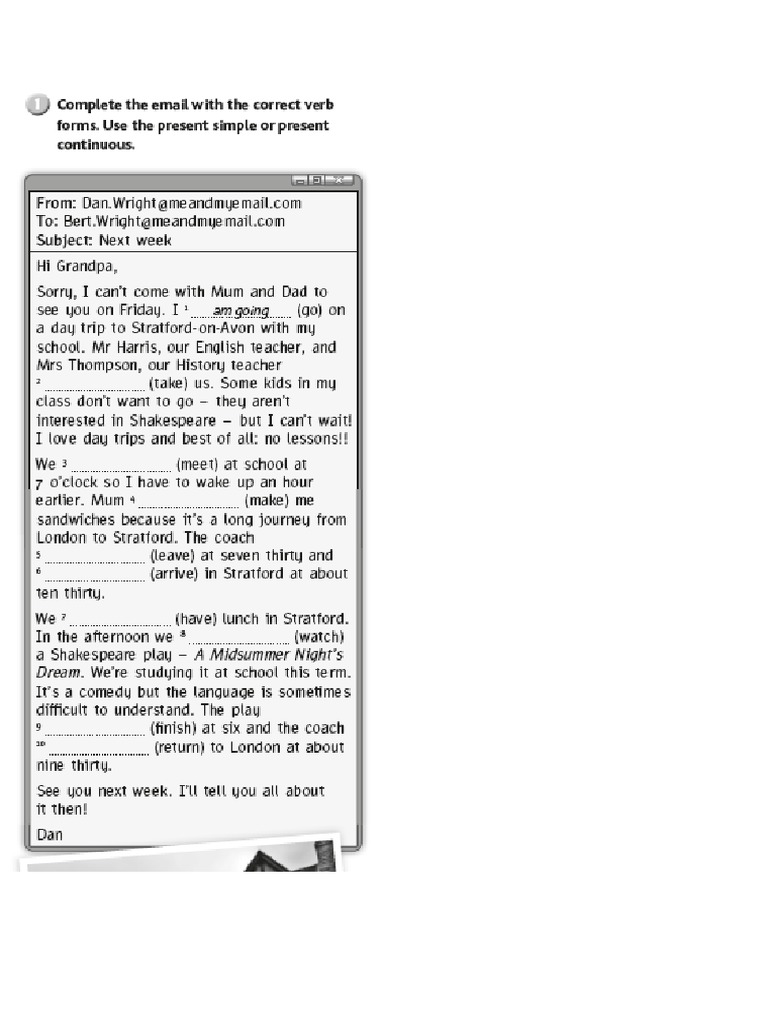 present simple and present continuous worksheet