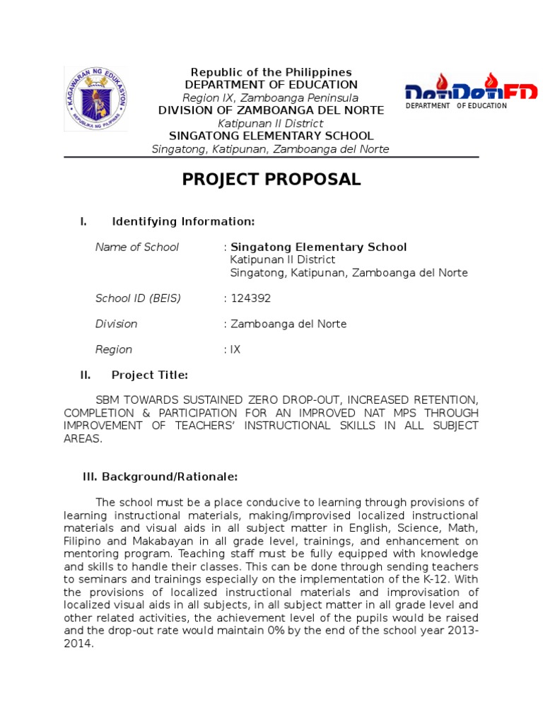 project proposal of education
