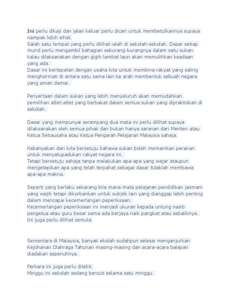 Perpaduan Dalam Sukan Pdf