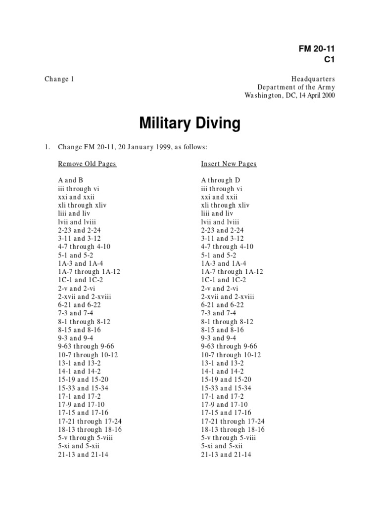 Military Diving Manual Update | PDF | Scuba Diving | Underwater Diving