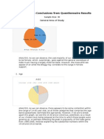 Target Audience Conclusions From Questionnaire Results: General Area of Study