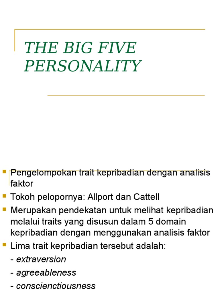 The Big Five Personality | PDF