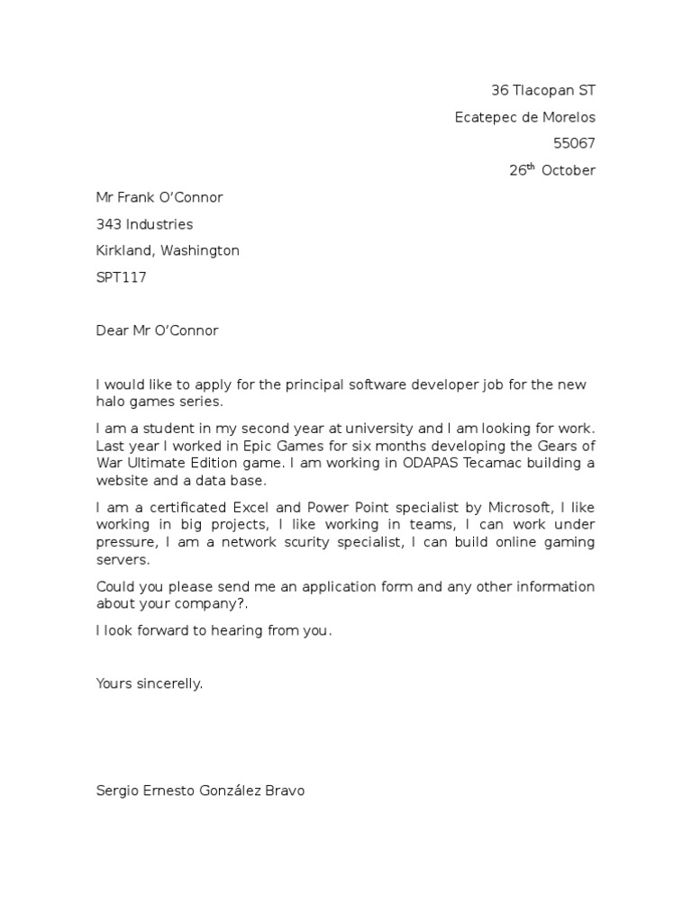 Ejemplo de carta laboral en inglés  Digital & Social Media  Digital