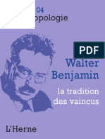 Cahier d'anthropologie sociale N° 4 : Walter Benjamin, la tradition des vaincus
