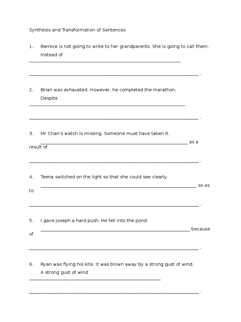 Synthesis and Transformation Exercises | PDF