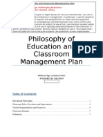 Philosophy of Education and Classroom Management Plan Final