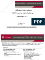 Smart Board Essentials Certificate 10 Oct 2014