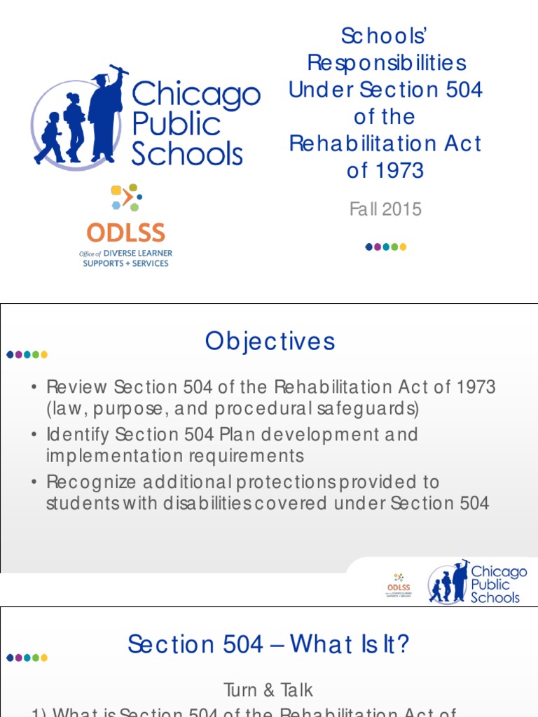 Section 504 Presentation For Administrators 10-2015 1 | PDF | Section ...