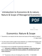 Introduction To Economics & Its Nature Nature & Scope of Managerial Economics