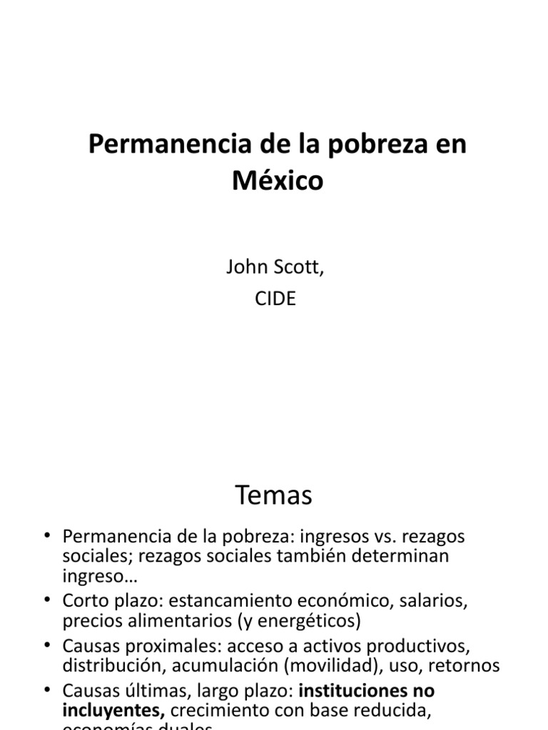 Permanencia de La Pobreza en México | PDF | Pobreza | Pobreza e indigencia