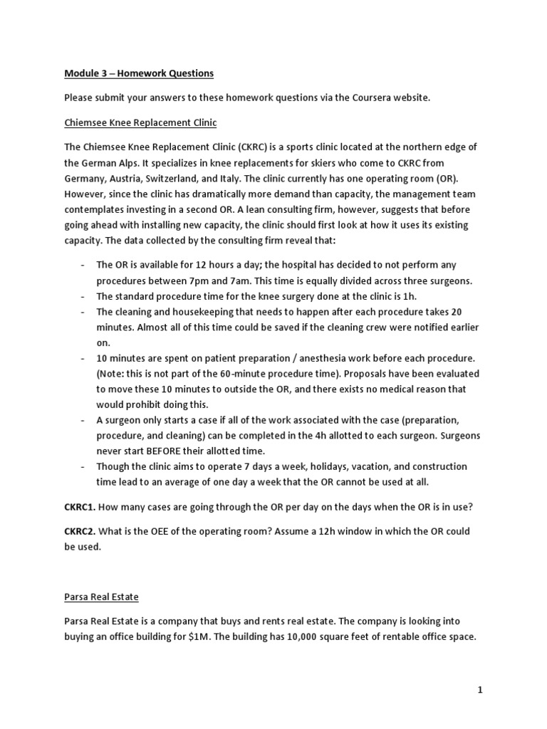 Module 3 HW Questions | PDF | Surgery | Profit (Accounting)