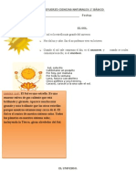 GUÍA DE REFUERZO CIENCIAS NATURALES 1° El Sol y El Universo