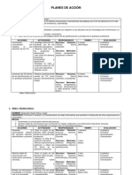 Planes de Acción por área de trabajo