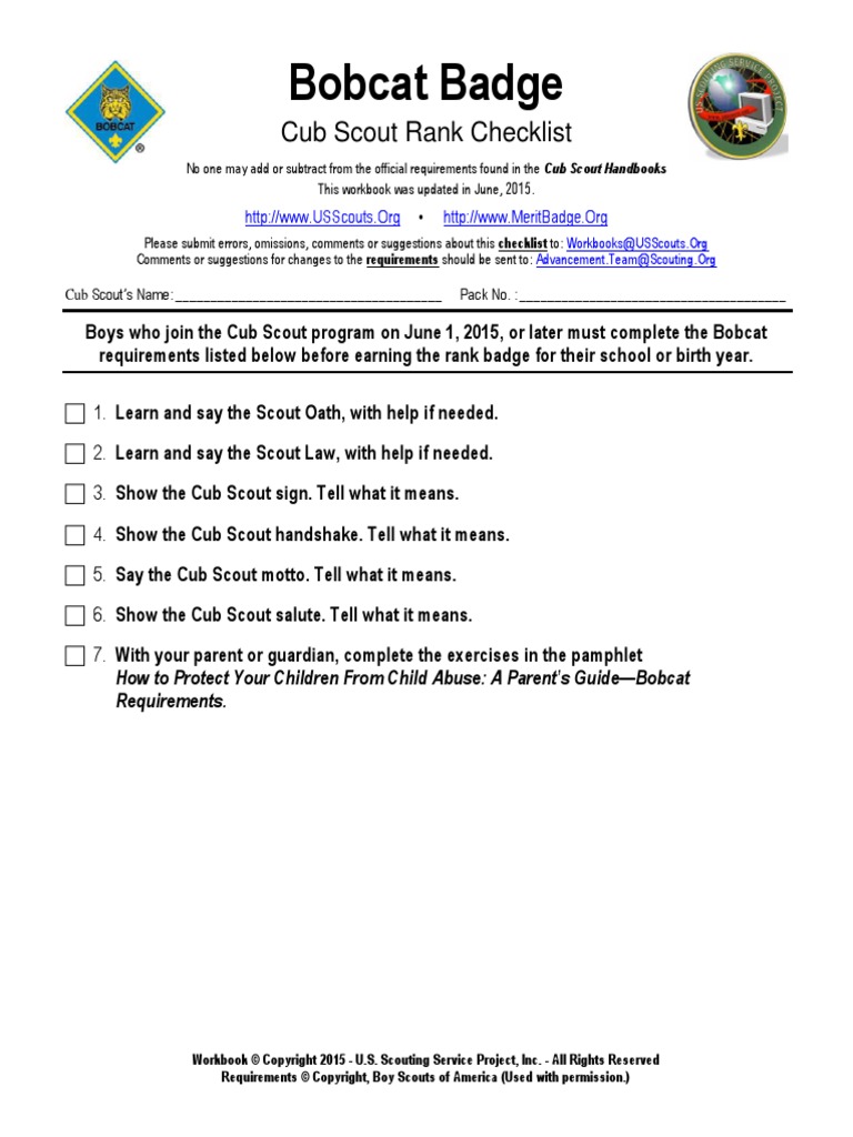 bobcatbadge Boy Scouts Of America Organizations Of Children