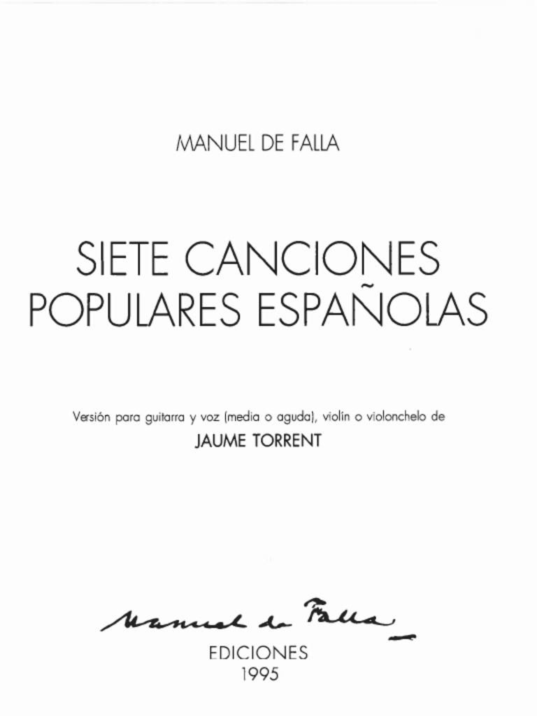 Siete Canciones Populares Españolas Manuel De Falla Joume Torrent Pdf