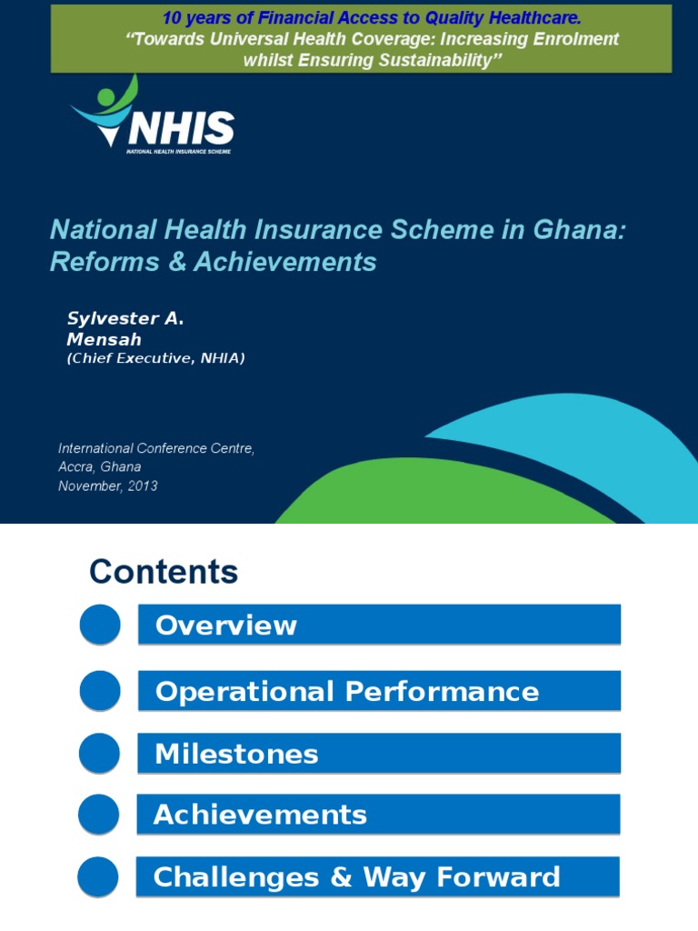Nhis Ghana Overview Reforms Achievements Version 3 PDF Insurance