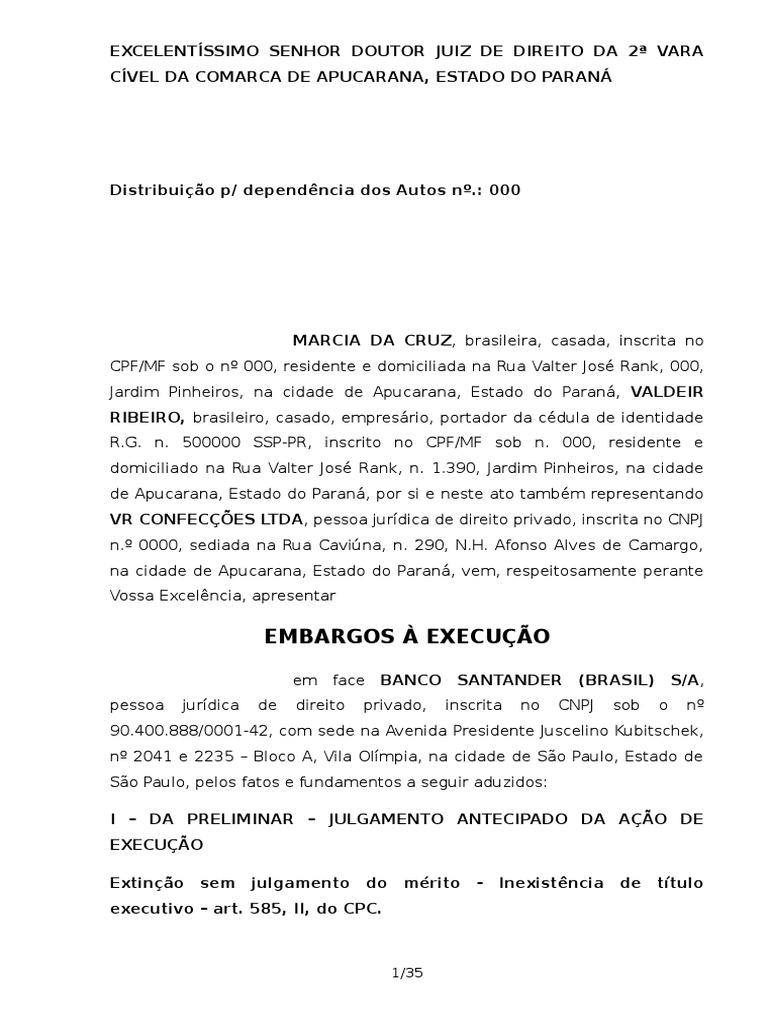 Embargos À Execução Juros Compostos Interesse
