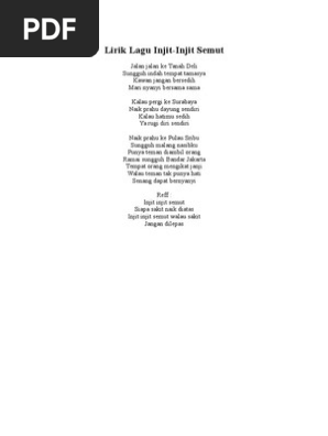 Lirik Lagu Injit Injit Semut