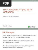 Norman Brandinger-HA With OpenSIPS