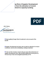 The Changing Role of Supplier Development Initiatives From The Attraction of Inward Investment To Capacity Building