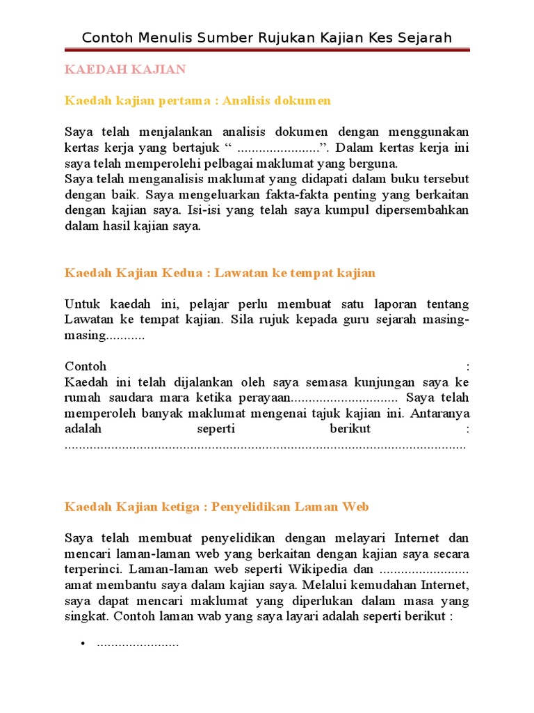 Contoh Kaedah Kajian  PDF