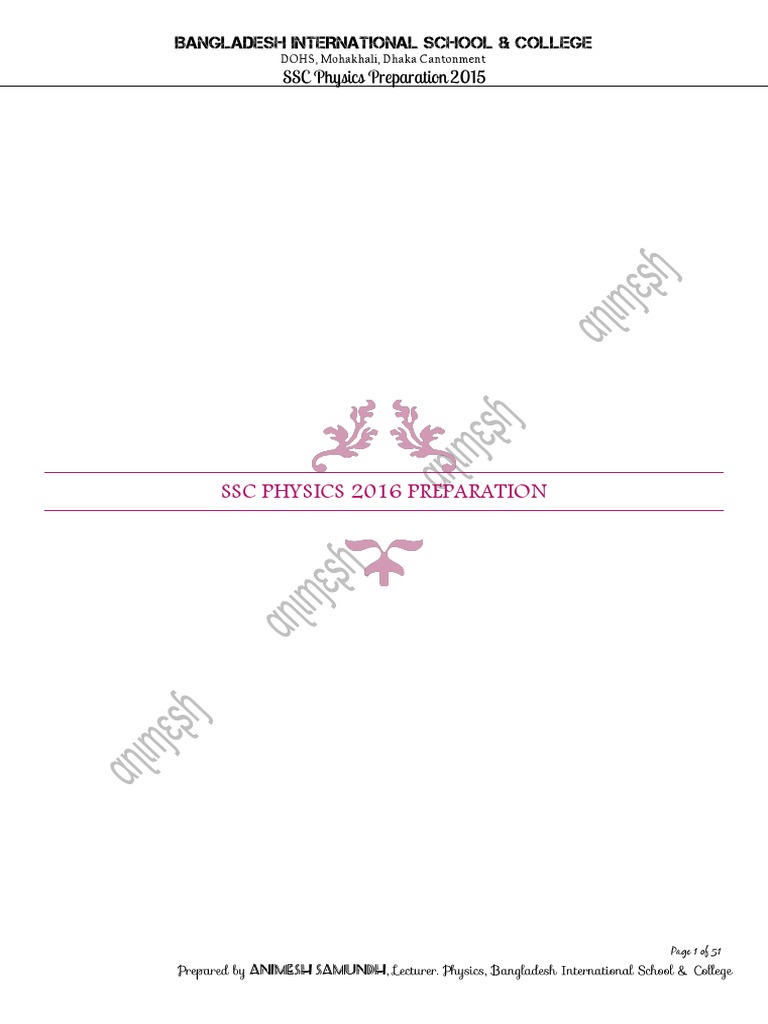 SSC Physics 2016 Exam Preparation Guide | PDF | Acceleration | Force