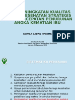 Seminar 18 Desember 2012 Upaya Peningkatan Kualitas Tenaga Kesehatan Dalam Penurunan AKI