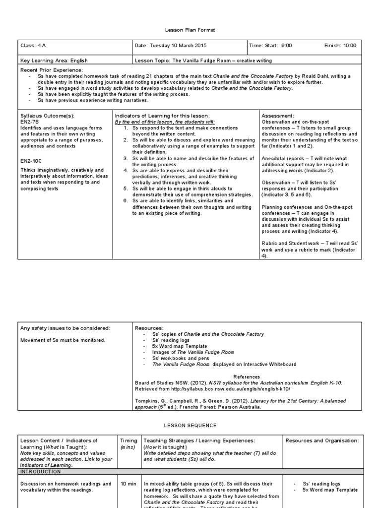 EDLA519 Detailed Lesson Plan | PDF | Reading Comprehension | Learning
