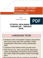 Landasan Teori, Definisi Konsepsional, Definisi Operasional