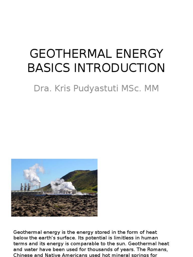introduction to geothermal energy essay