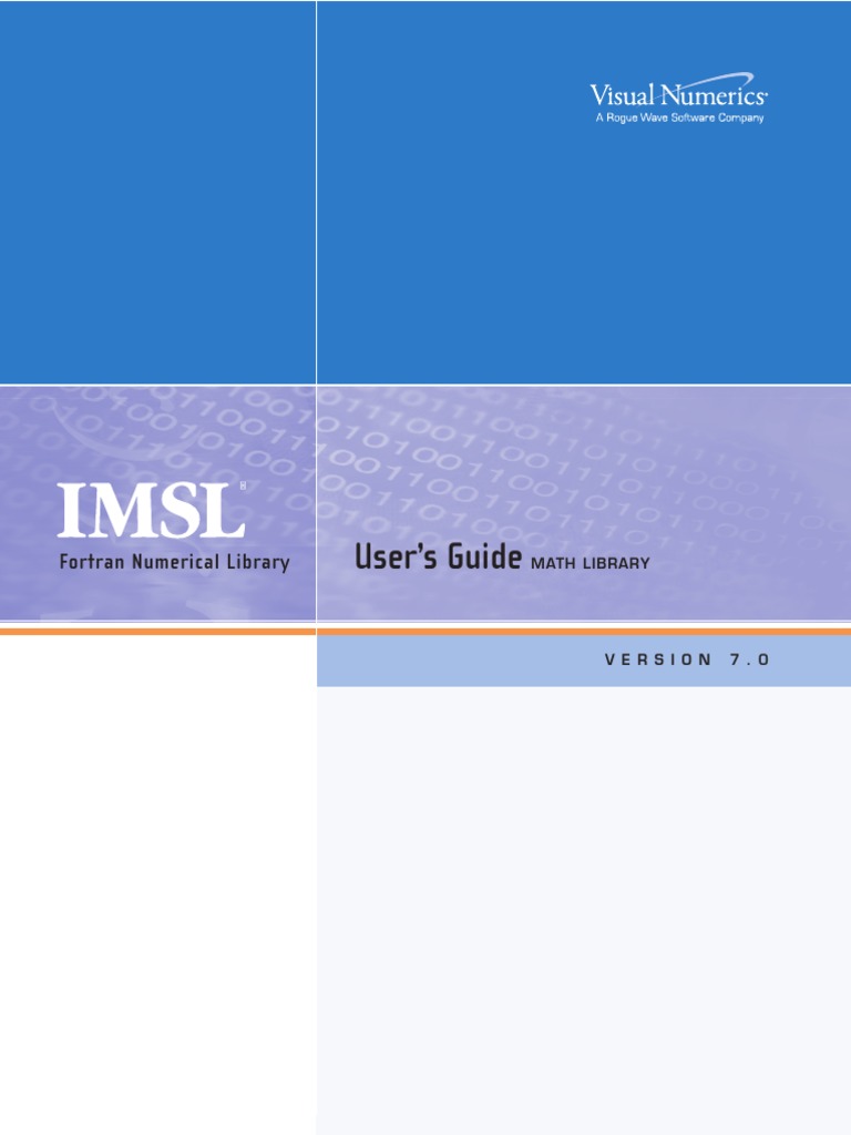 IMSL Fortran Library User Guide 7 PDF | PDF