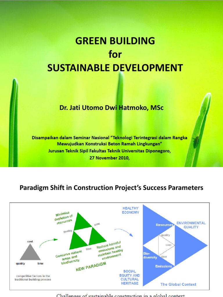 3 GREEN CONSTRUCTION For SUSTAINABLE DEVELOPMENT PDF | PDF | Green ...