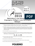 Enem Ciclo 1 Prova 2 - 2014 - Apagada