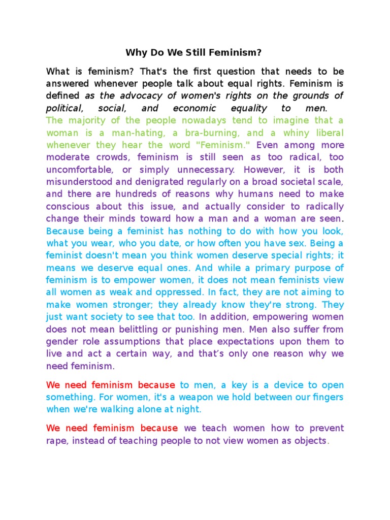 feminism persuasive essay