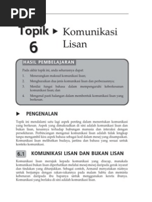 Topik 6 Komunikasi Lisan Pdf