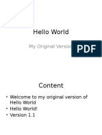 Hello World: My Original Version