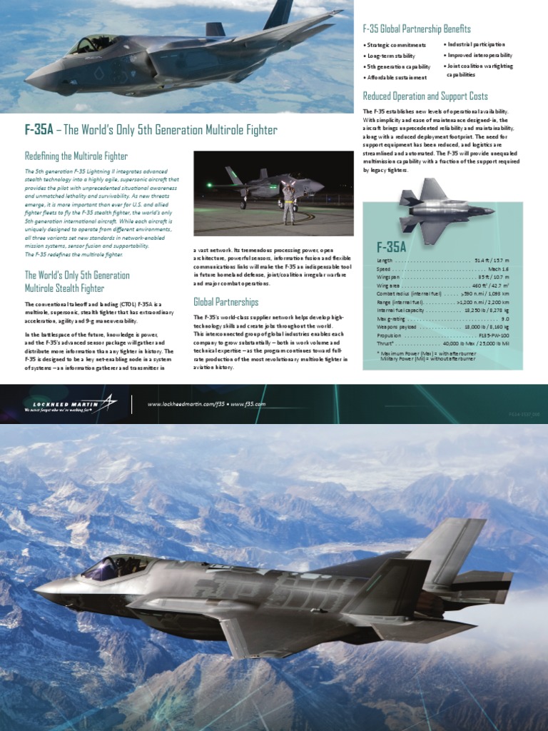 F35A The World's Only 5th Generation Multirole Fighter F35 Global