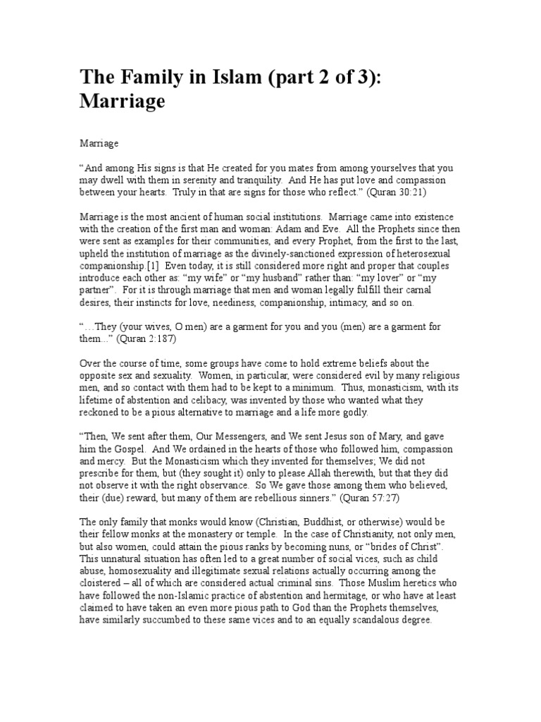 The Family in Islam2-3 | PDF | Chastity | Marriage