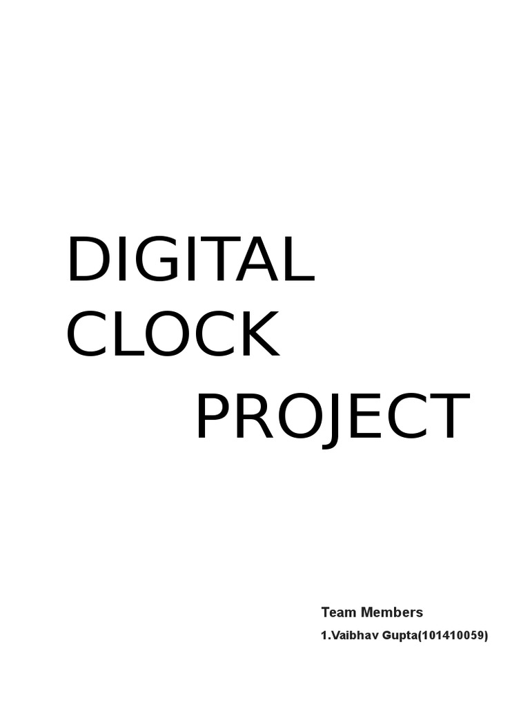 Digital Clock Project Team Overview | PDF