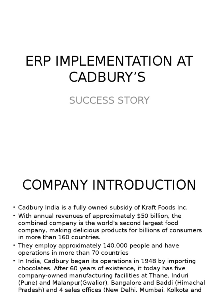 cadbury erp case study pdf