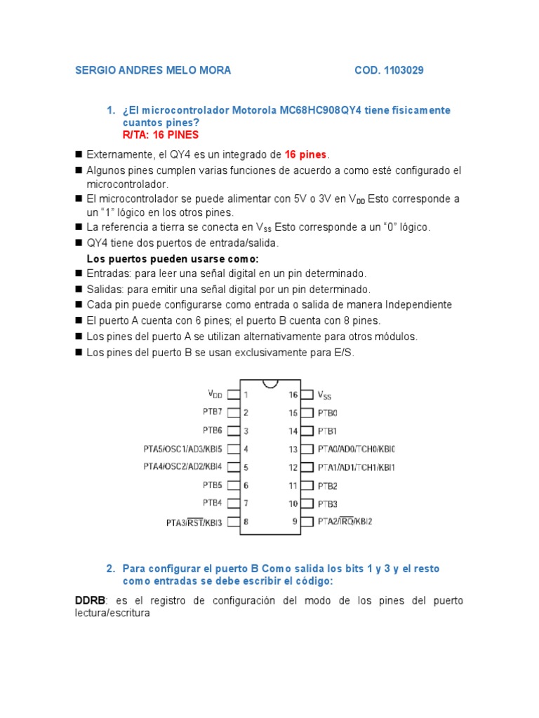 Micro-Controlador Motorola | PDF | Microcontrolador | Poco