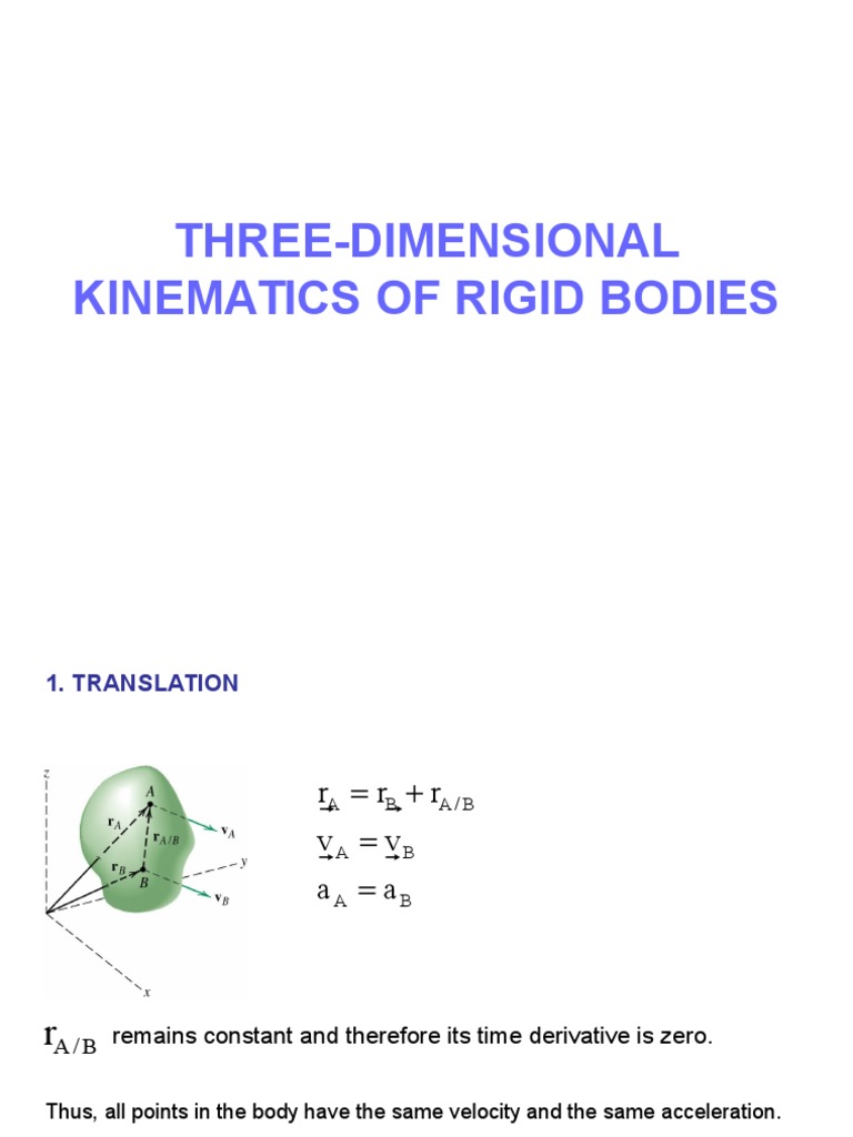 3D Kinematics of Rigid Bodies | PDF | Kinematics | Acceleration