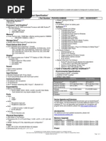 Satellite C50D-A Detailed Product Specification: Operating Non-Operating