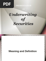 Underwriting of Securities