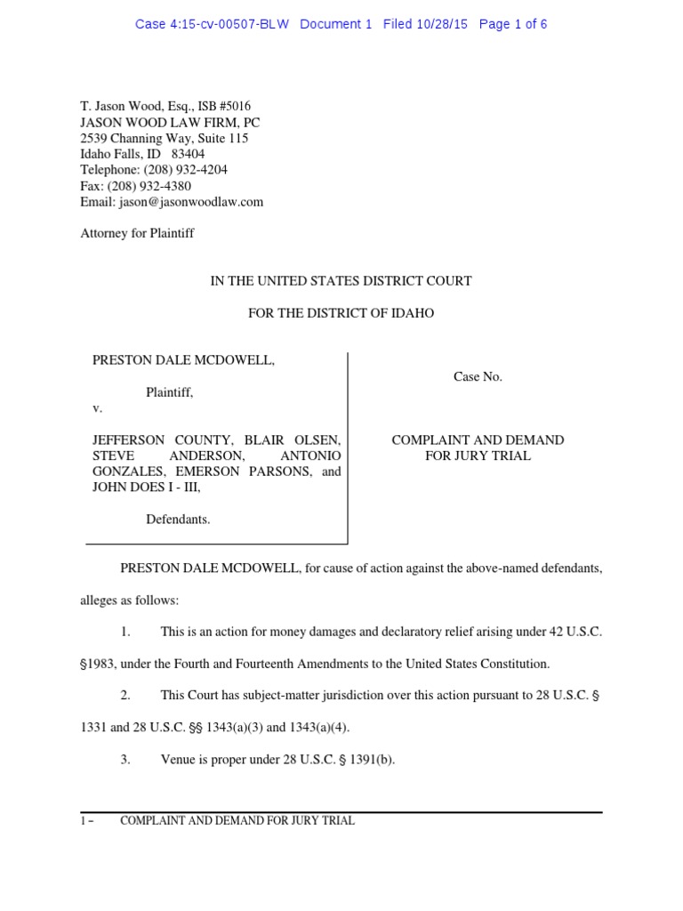 Excessive Force Lawsuit Against Jefferson County Sheriff's Office ...