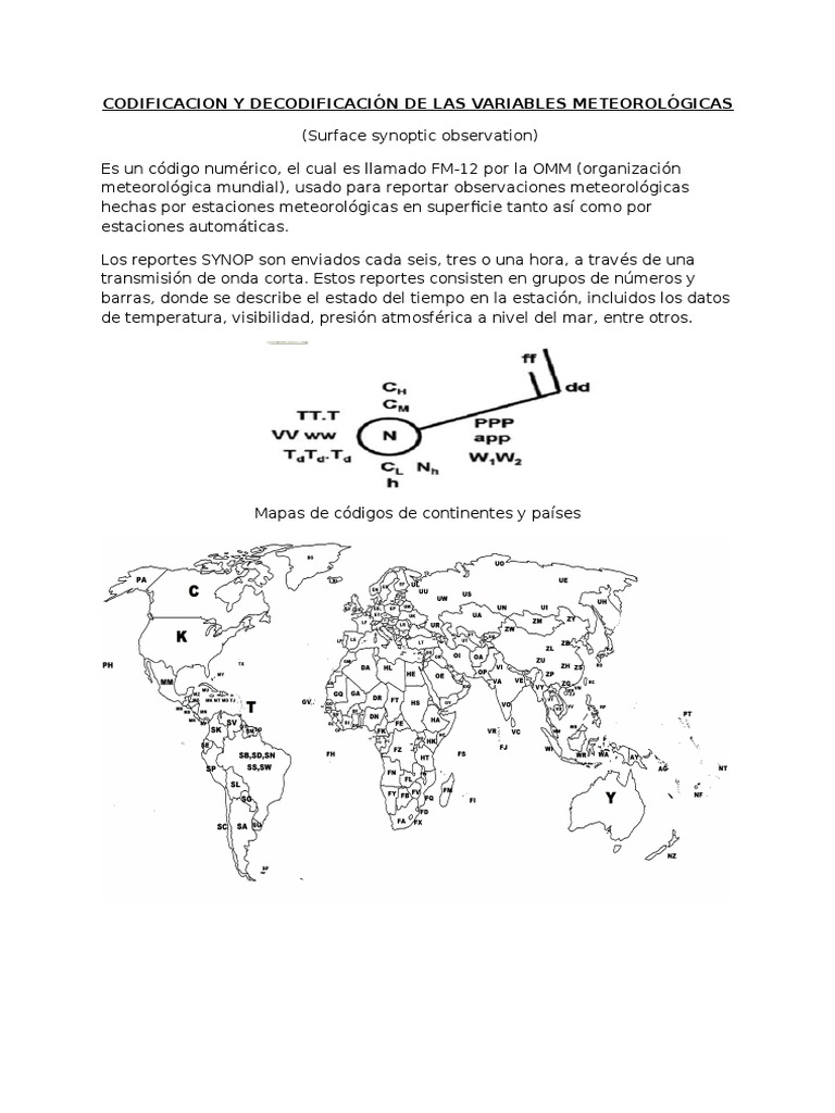 Codificacion y Decodificacion de Códigos Meteorologicos | PDF ...