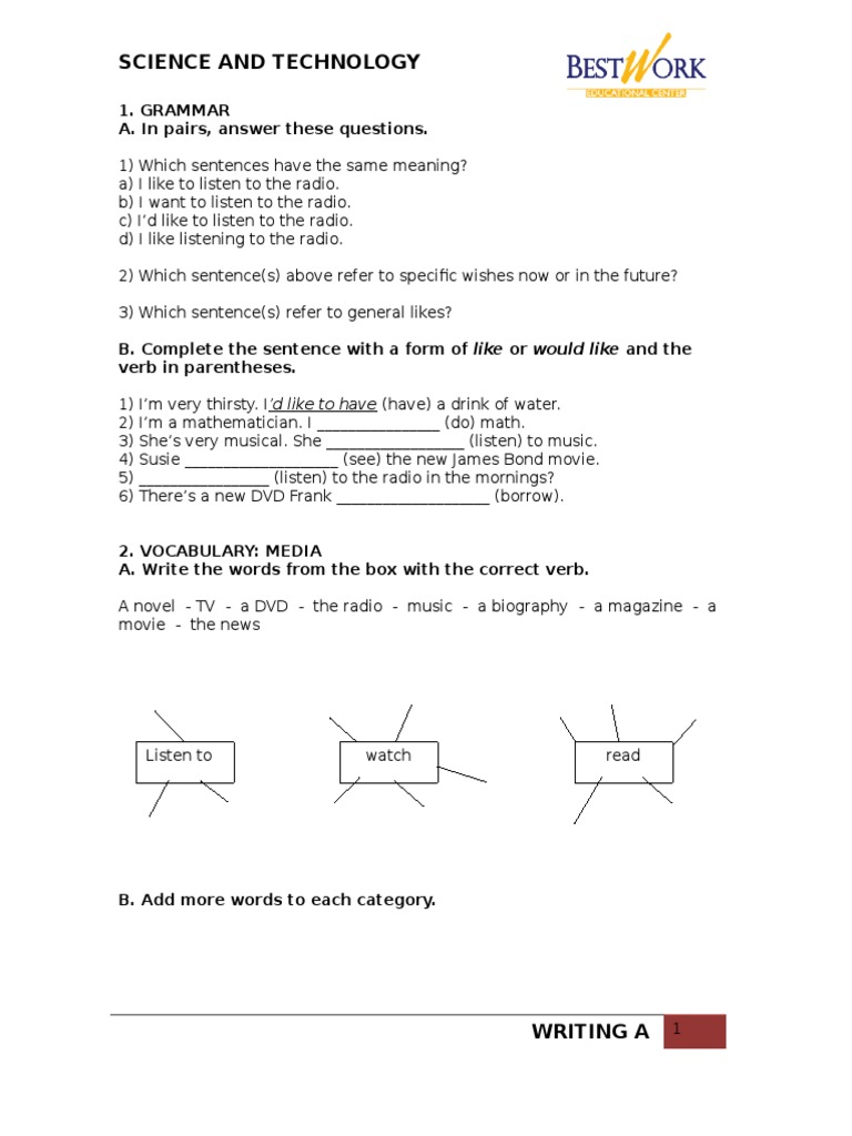 Media Vocabulary and Grammar Exercises | PDF | Human Communication ...