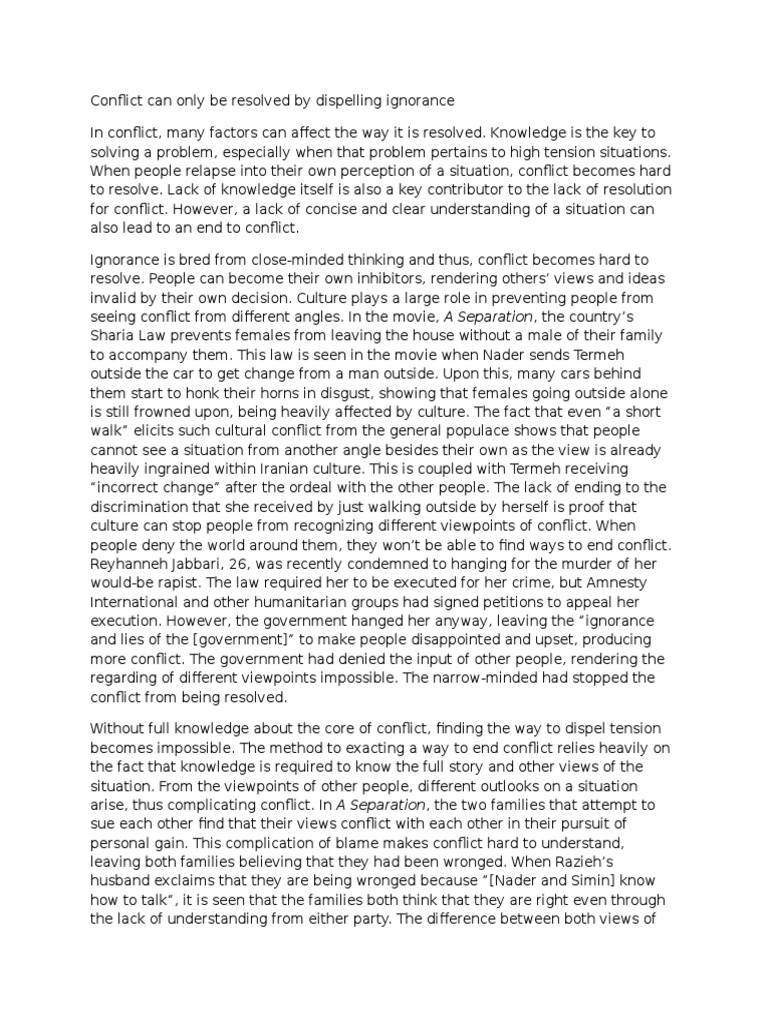 essay conflict