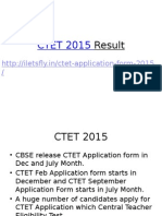 CTET 2015 Result