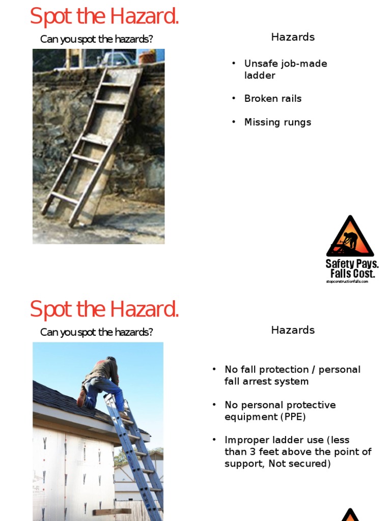 Spot The Hazard Pdf Scaffolding Personal Protective Equipment
